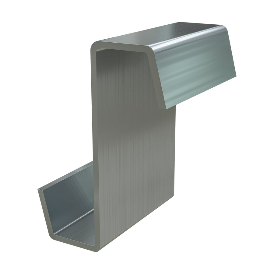 Z-Clip aus Edelstahl für Gewächshausplatten, einzeln freigestellt auf Weiß