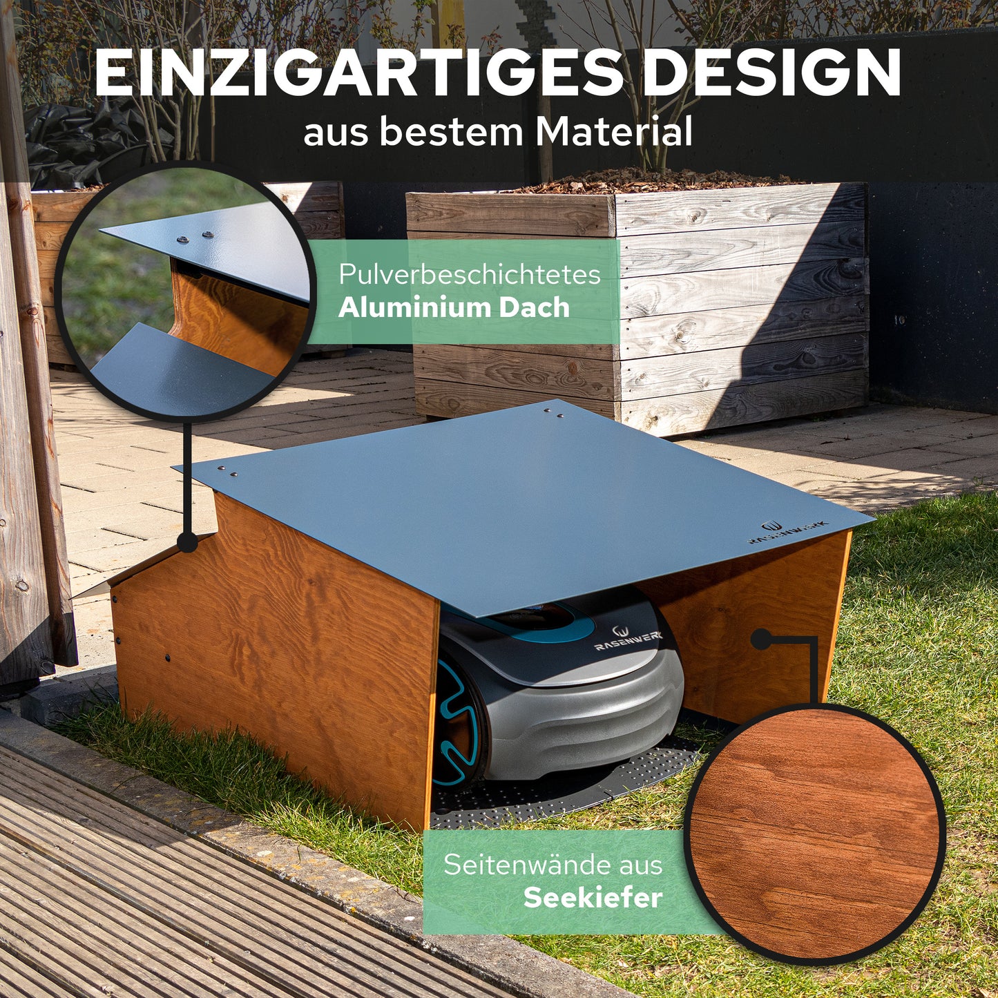 Mähroboter Garage - Edles Design