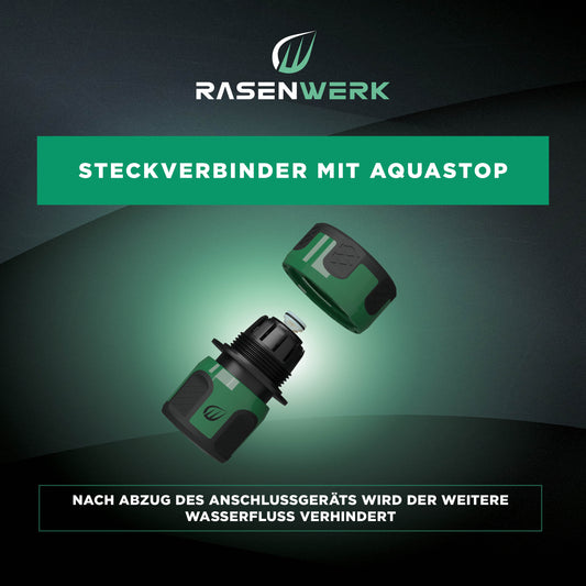 Gartenschlauch Steckverbinder mit Aquastop für 3/4 Zoll