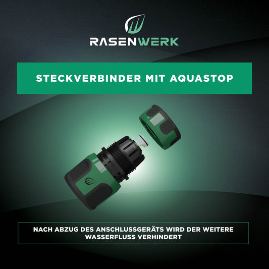 Gartenschlauch Steckverbinder mit Aquastop für 1/2 und 5/8 Zoll