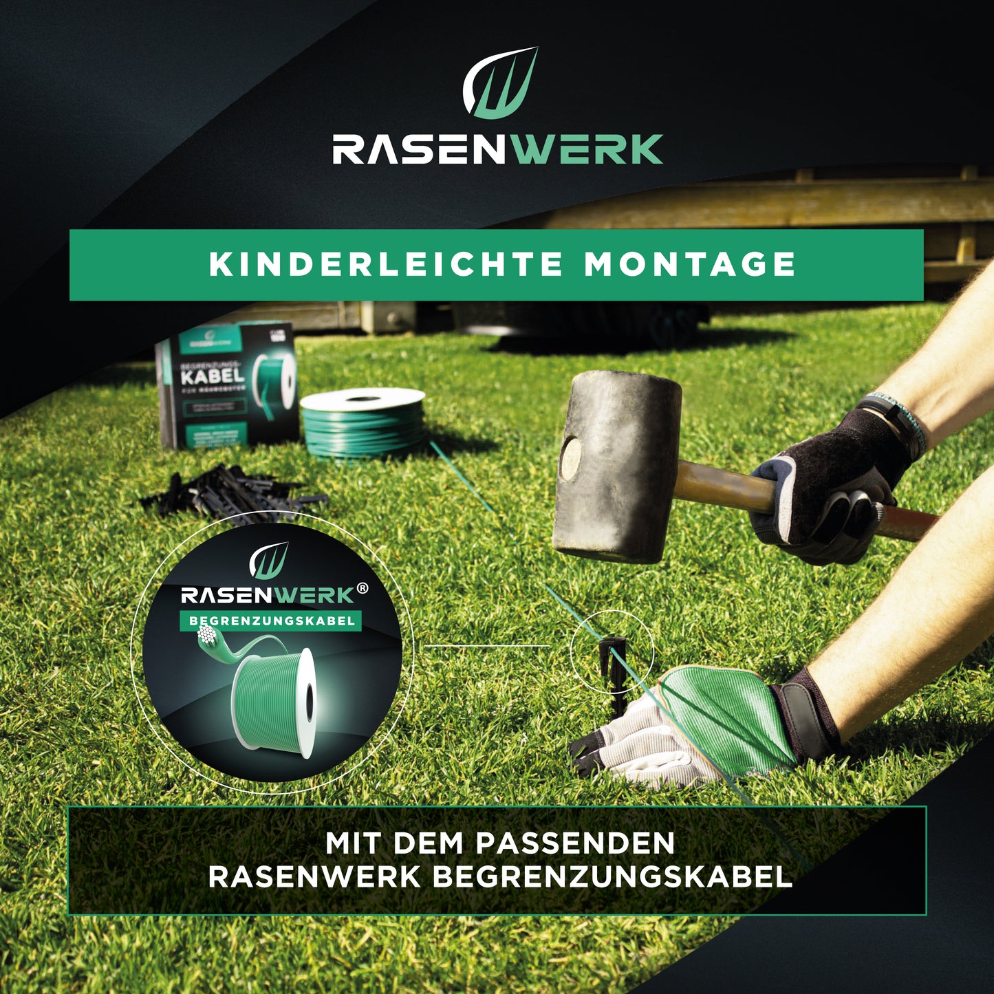 Erdnägel für Begrenzungskabel
