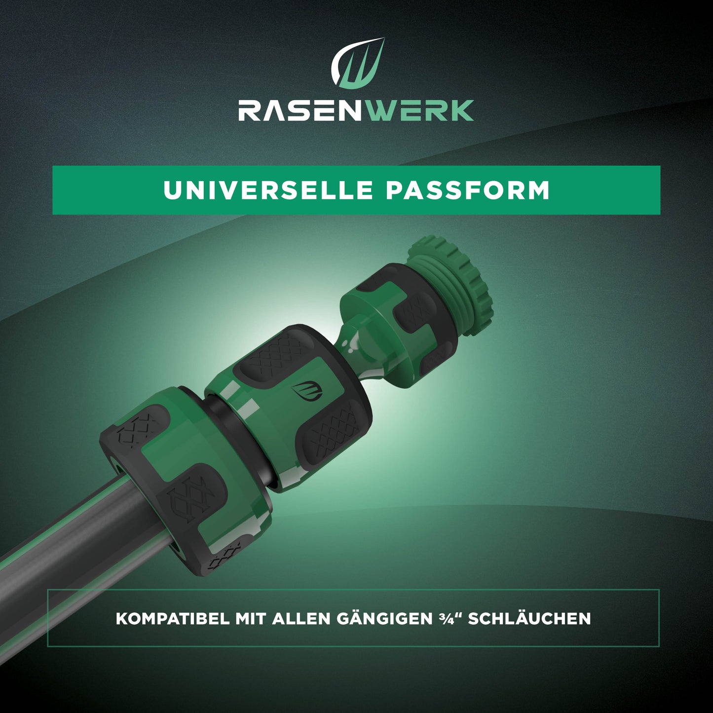 Gartenschlauch Steckverbinder mit Aquastop für 3/4 Zoll