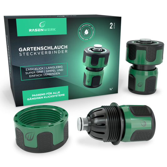 Gartenschlauch Steckverbinder mit Aquastop für 3/4 Zoll